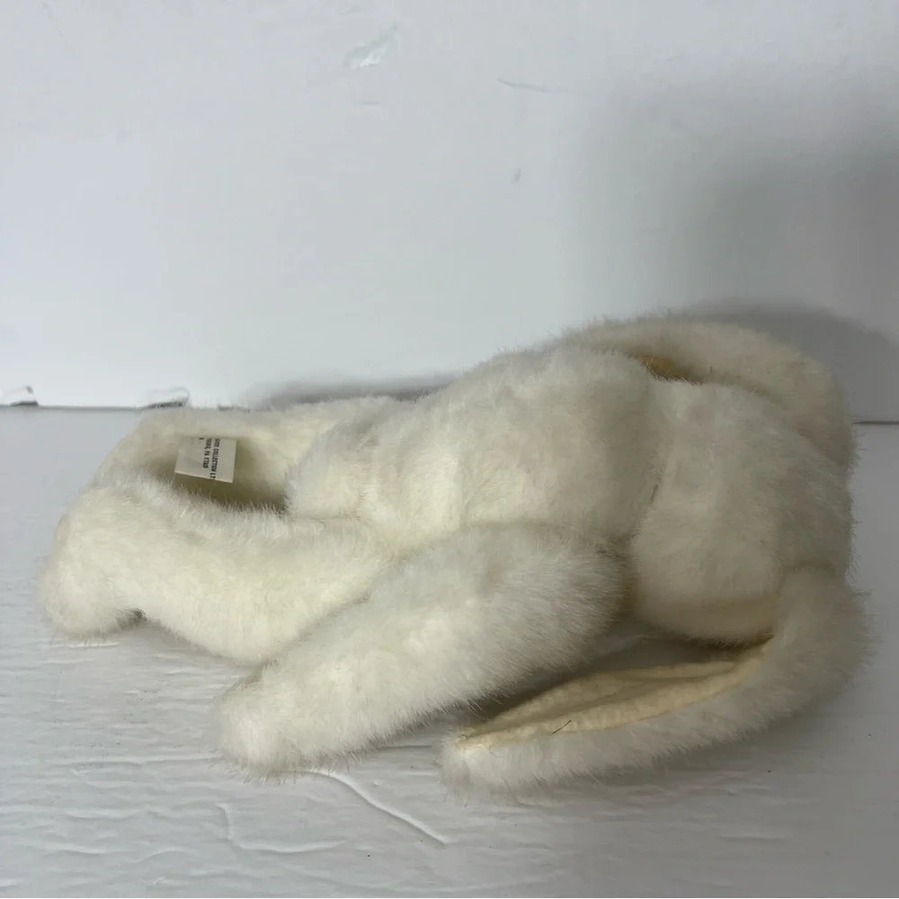 VTG Boyds Collection 1990 Jointed Bunny Plush White with Black Hair 10